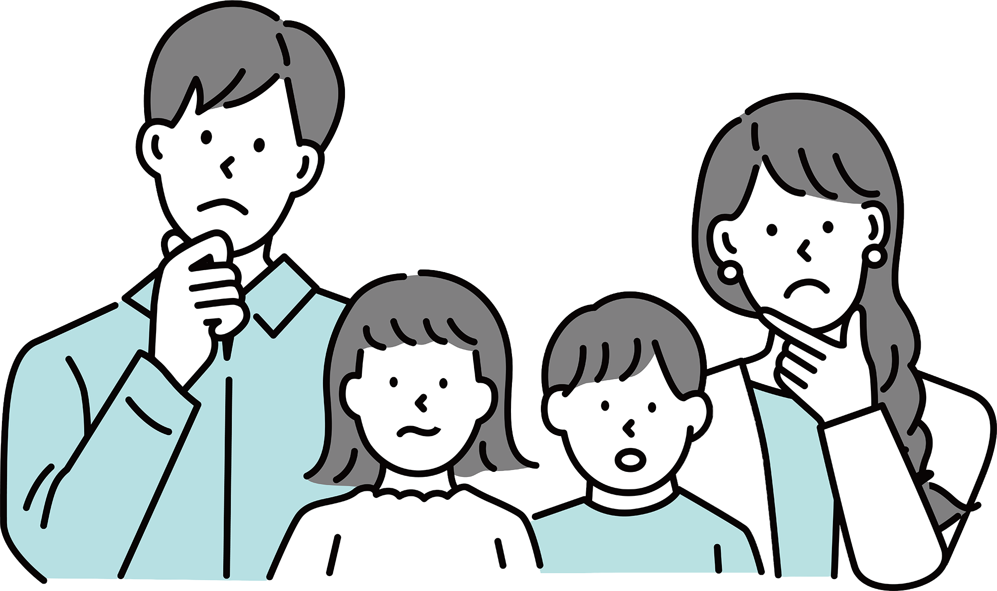 英語学習に不安を感じる保護者のイラスト